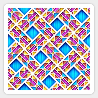 3d Geometric Pattern, Rhombic  Motif Sticker